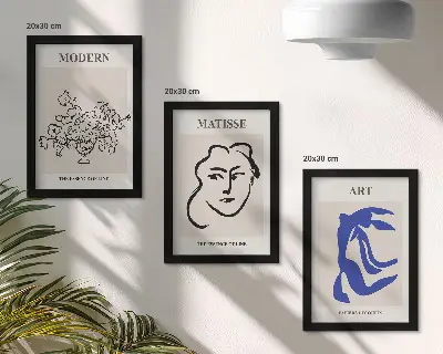 Abstrakte Plakate im minimalistischen Stil von Henri Matisse bilderset mit rahmen