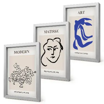 Abstrakte Plakate im minimalistischen Stil von Henri Matisse bilderset mit rahmen