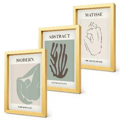 Bilderwand mit stilvollen abstrakten Gemälden von Henri Matisse