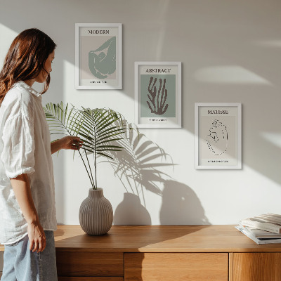 Bilderwand Stilvolle Gemälde mit abstrakten Motiven von Henri Matisse