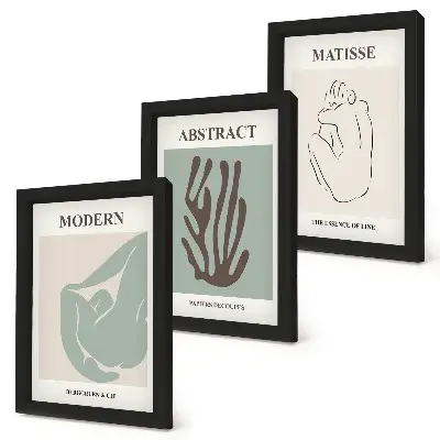 Bilderwand mit stilvollen abstrakten Gemälden von Henri Matisse