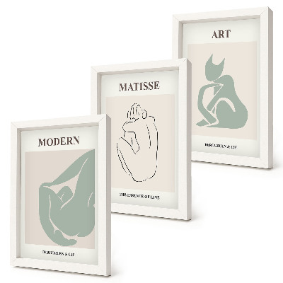 Bilderset mit rahmen Abstrakte Figuren in Pastelltönen von Henri Matisse