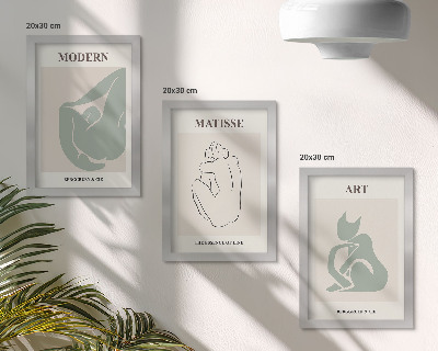 Bilderset mit rahmen Abstrakte Figuren in Pastelltönen von Henri Matisse