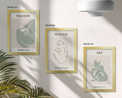 Bilderset mit rahmen Abstrakte Figuren in Pastelltönen von Henri Matisse