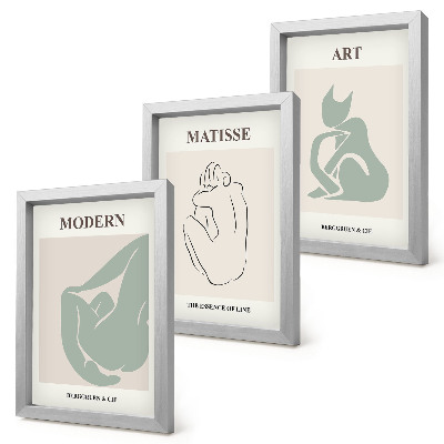 Bilderset mit rahmen Abstrakte Figuren in Pastelltönen von Henri Matisse