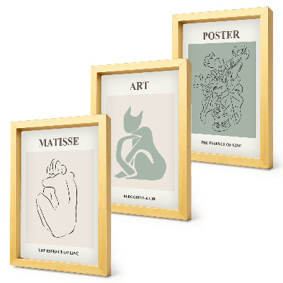 Bilderwand Plakate in Beige- und Grüntönen von Henri Matisse