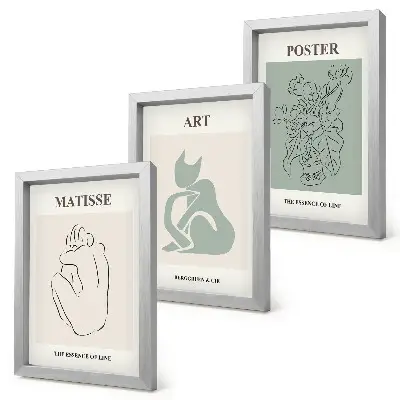 Bilderwand mit Plakaten in Beige- und Grüntönen von Henri Matisse