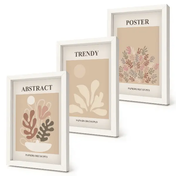 Fotowand mit Pflanzenmotiven in Beige- und Brauntönen