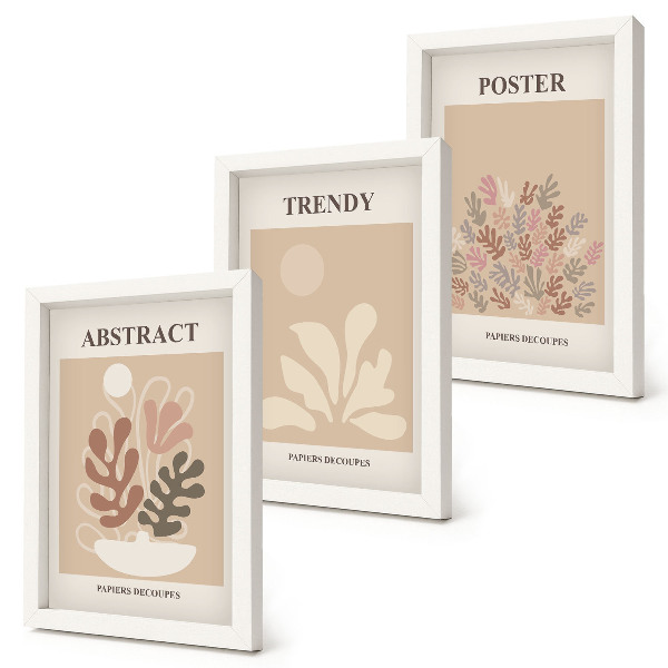 Fotowand Poster mit Pflanzenmotiven in Beige- und Brauntönen