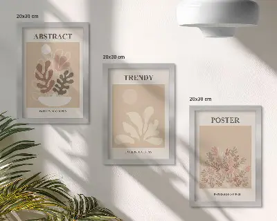 Fotowand mit Pflanzenmotiven in Beige- und Brauntönen