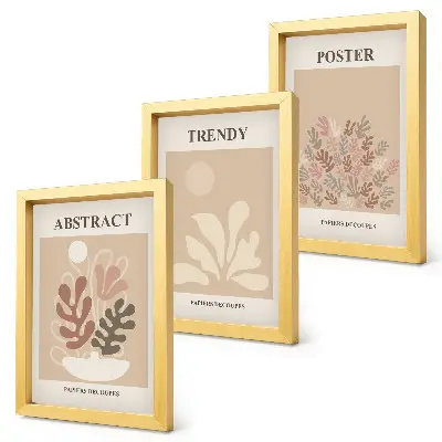 Fotowand mit Pflanzenmotiven in Beige- und Brauntönen