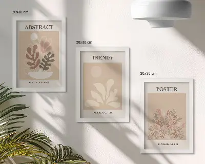 Fotowand mit Pflanzenmotiven in Beige- und Brauntönen