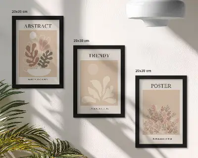 Fotowand mit Pflanzenmotiven in Beige- und Brauntönen