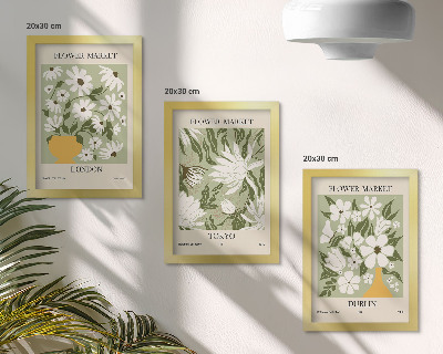 Bilderwand Blumenposterdesigns London Tokio Dublin