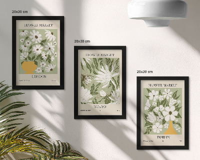 Bilderwand Blumenposterdesigns London Tokio Dublin