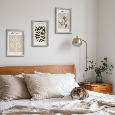 Bilderwand Pflanzenmuster in Beige- und Brauntönen