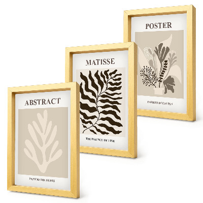 Bilderwand Pflanzenmuster in Beige- und Brauntönen