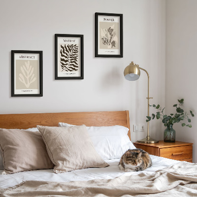 Bilderwand Pflanzenmuster in Beige- und Brauntönen