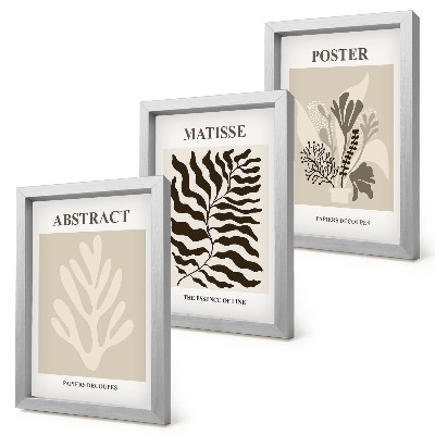 Bilderwand Pflanzenmuster in Beige- und Brauntönen
