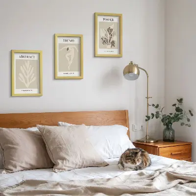 Fotowand mit Pflanzenmuster in Beige- und Brauntönen