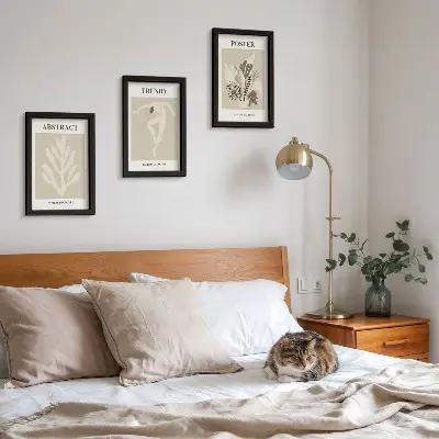 Fotowand mit Pflanzenmuster in Beige- und Brauntönen