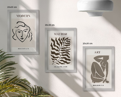 Bilderwand Stilvolle Grafiken mit Linien und Figuren in neutralen Farben