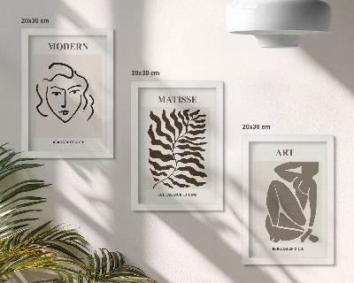 Bilderwand Stilvolle Grafiken mit Linien und Figuren in neutralen Farben