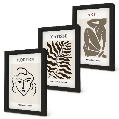 Bilderwand Stilvolle Grafiken mit Linien und Figuren in neutralen Farben