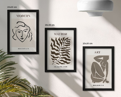 Bilderwand Stilvolle Grafiken mit Linien und Figuren in neutralen Farben