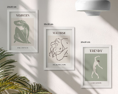 Bilderset mit rahmen Stilvolle Charaktere in minimalistischen Formen und Farben