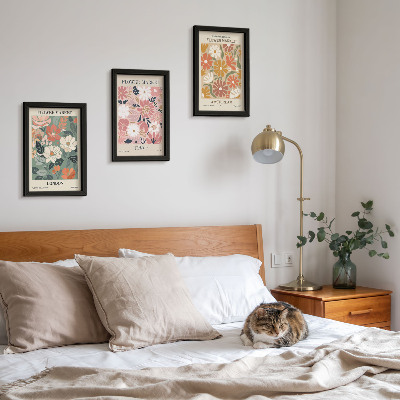 Bilderwand Poster mit Blumenmustern: London, Tokio und Amsterdam