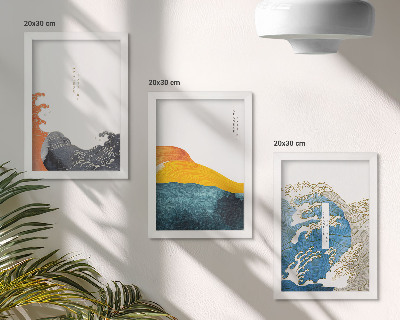 Bilderwand Wellen im japanischen Grafikstil