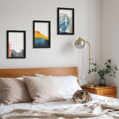 Bilderwand Wellen im japanischen Grafikstil