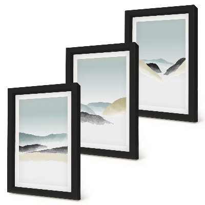 Bilderset mit rahmen Minimalistische Berge in zarten Pastelltönen