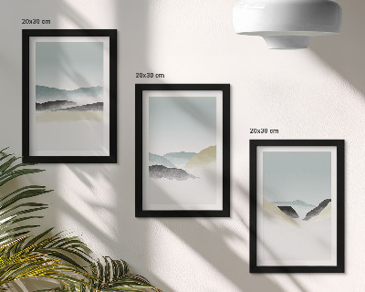 Bilderset mit rahmen Minimalistische Berge in zarten Pastelltönen
