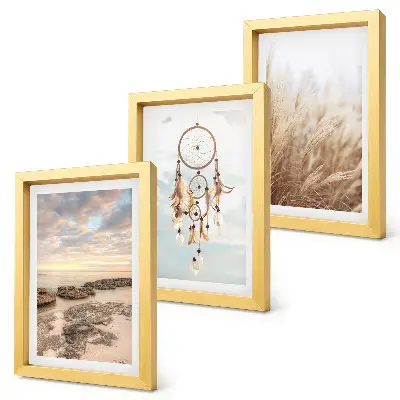 Fotowand mit Meerblick, Wolken, Traumfänger und Gras