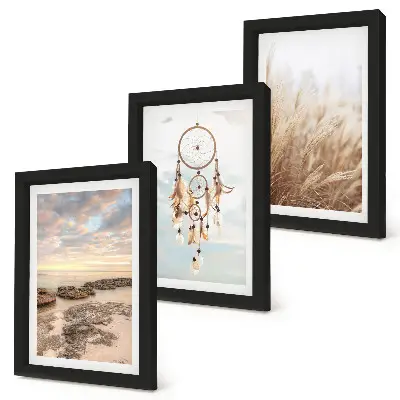Fotowand mit Meerblick, Wolken, Traumfänger und Gras