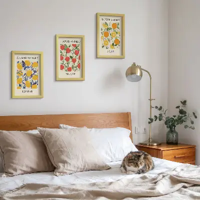 Blumenposter-Set mit Rahmen Motive aus London, Mailand und Paris