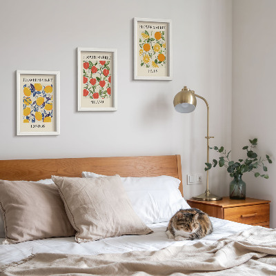 Bilderset mit rahmen Blumenposter in London, Mailand und Paris