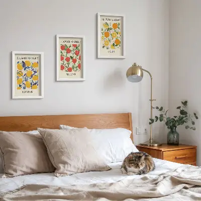 Blumenposter-Set mit Rahmen Motive aus London, Mailand und Paris