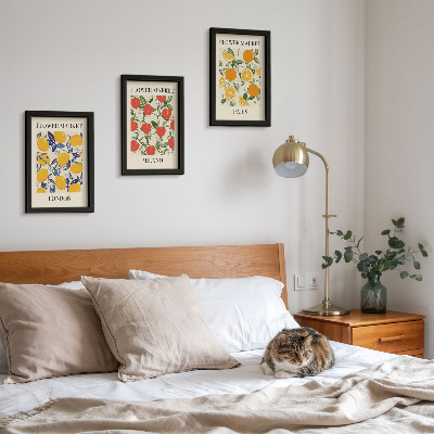 Bilderset mit rahmen Blumenposter in London, Mailand und Paris