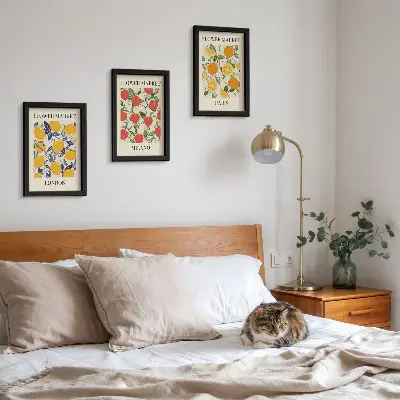 Blumenposter-Set mit Rahmen Motive aus London, Mailand und Paris