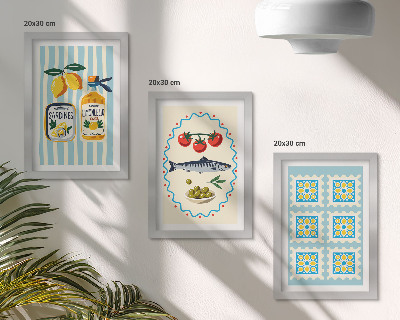 Fotowand Küchenillustrationen im mediterranen Stil