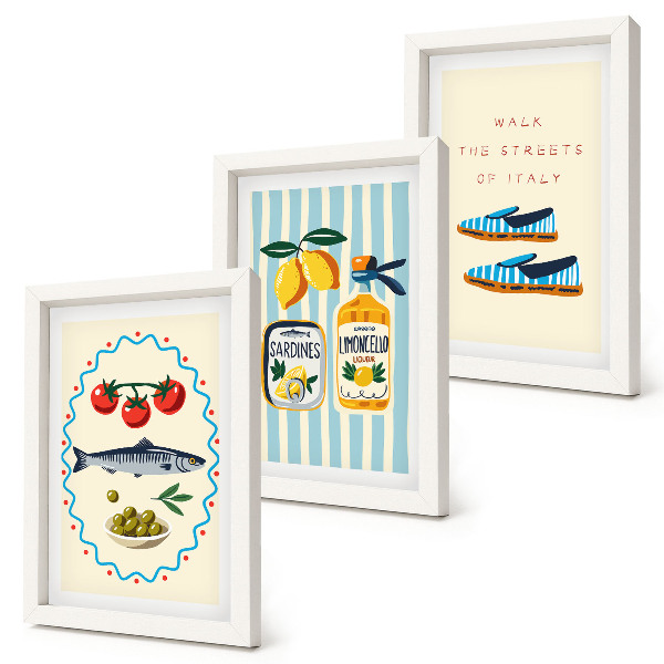 Bilderwand Italienische Aromen und Lebensart in farbenfrohen Bildern