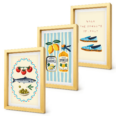 Bilderwand Italienische Aromen und Lebensart in farbenfrohen Bildern