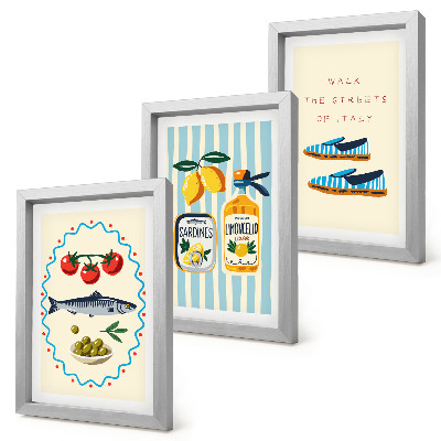 Bilderwand Italienische Aromen und Lebensart in farbenfrohen Bildern
