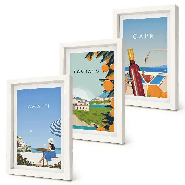 Fotowand mit Urlaubsansichten von Amalfi, Positano und Capri