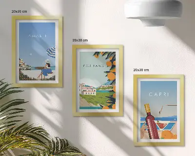 Fotowand mit Urlaubsansichten von Amalfi, Positano und Capri