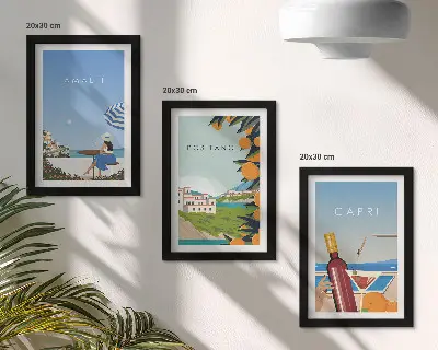 Fotowand mit Urlaubsansichten von Amalfi, Positano und Capri