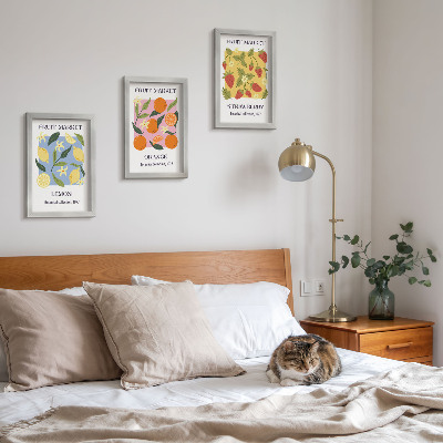 Bilderwand Fruchtposter mit Zitronen, Orangen und Erdbeeren